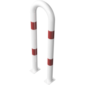 Universal hoop | of steel tube |  76 x 2,6 mm | to be fixed by plugs | total width: 400 mm | total height: 1150 mm | hot-dip galvanized and white coatedwith red reflecting stripes